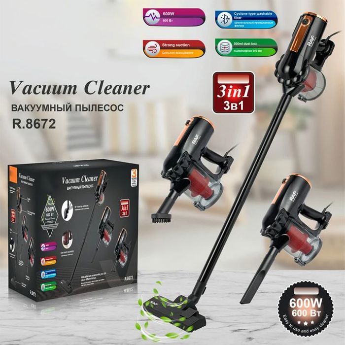 Aspirateur 3 en 1 à main 600 w, sans sac cyclonique, R.8672