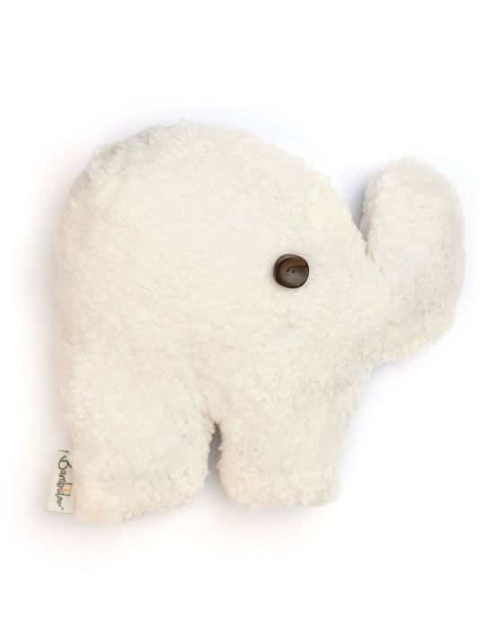 Coussin Eléphant Sherpa Ivoire