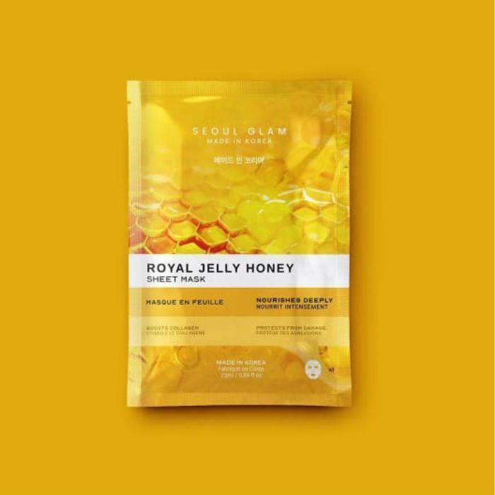 Masque en Feuille - Gelée Royale Miel - 25ml - Non comédogène - Tous types de peau