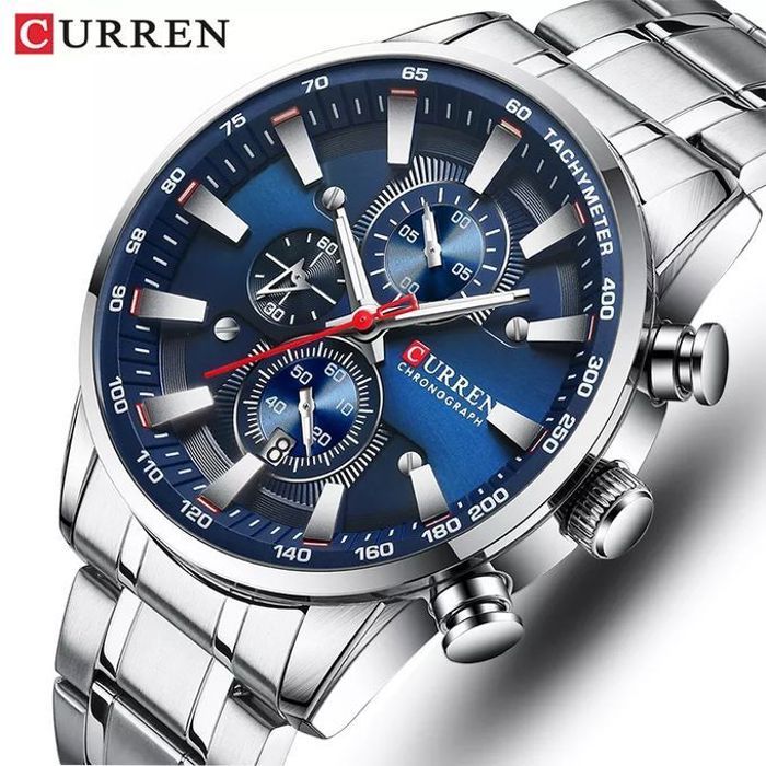 CURREN – montre homme Quartz en acier inoxydable étanche l'eau 3ATM chronographe horloge masculine collection 2023 marque de luxe