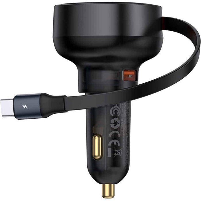 Chargeur de voiture - BASEUS - Enjoyment Pro - 60W - Câble USB-C extensible - Charge rapide