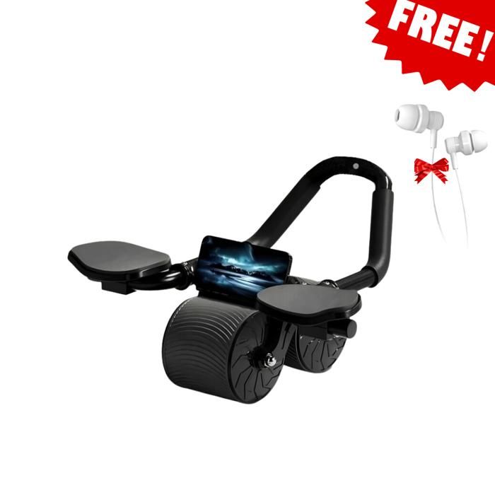 Roue Abdominale Ab à Rebond Automatique avec Minuterie - Noir, Avec écouteurs Gratuit