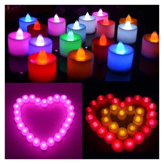 Lot de 24 bougies électroniques LED sans flamme, fausses bougies décoratives pour bar, fête de mariage