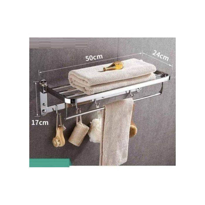 Porte-Serviette Pliable Salle De Bain En Acier Inoxydable.