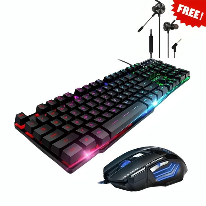 Clavier Gamer AN-300 + Souris Gamer Avec Écouteur Gaming Filiare GM-D3 GRATUIT