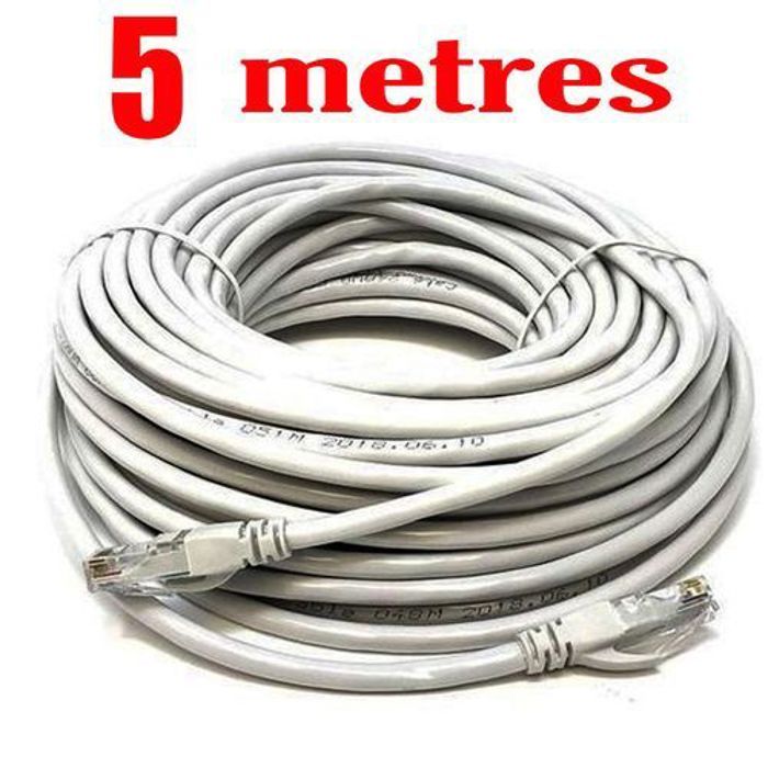 Câble Réseau Ethernet Rj45 Cat6 5 Mètre Haut Débit Qualité Pro By Electro World