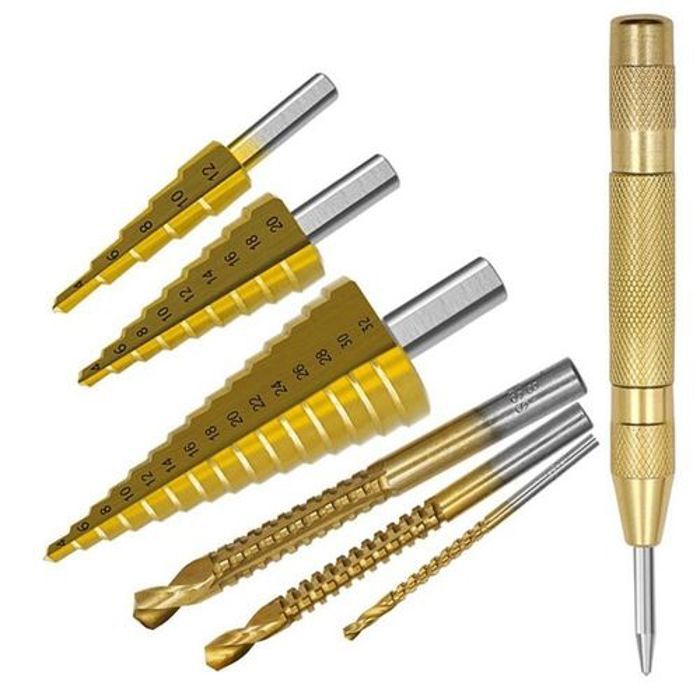 Lot de 7 forets en Acier au Titane pour Applications Métalliques