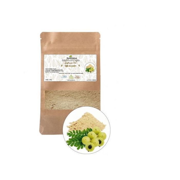HERBO IDRISSI Amla poudre ayurvédique Soin capillaire, pousse des cheveux, soin peau 200g