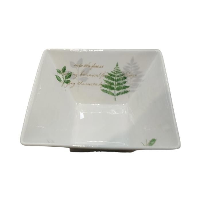 ASSIETTE CREUSE CARRÉE EN PORCELAINEELAINE DECOREE (H) 14,8*1