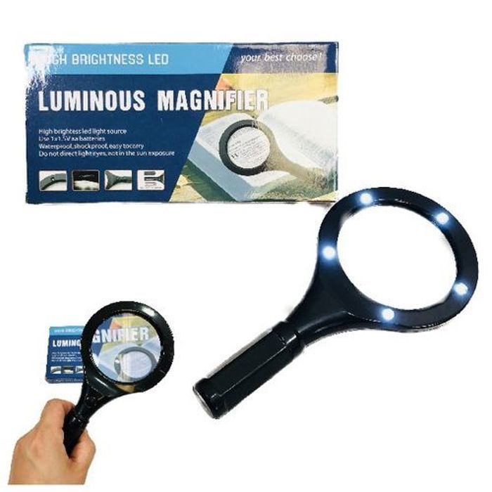 loupe lumineuse De poche Lecture Loupe LED Haute Luminosité Ergonomique Bijoux D'aide Loupe pour les Personnes Âgées