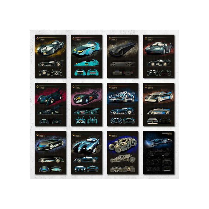 Poster A5 - Batman - Classic Cars - Papier photo 350g - Décoration murale - Vintage