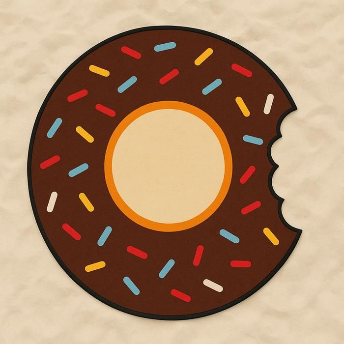 Serviette de plage - Donut chocolat - Taille XL - Tissu doux - Absorbante et légère
