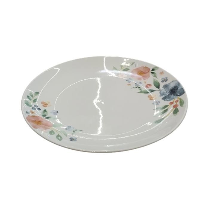 ASSIETTE PLATE RONDE EN PORCELAINEELAINE DECOREE M 26,6CM