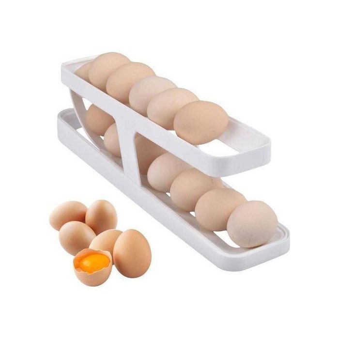 Support à œufs - Cuisine - Boîte de rangement - 2 étages - Capacité 11-15 œufs - Amovible