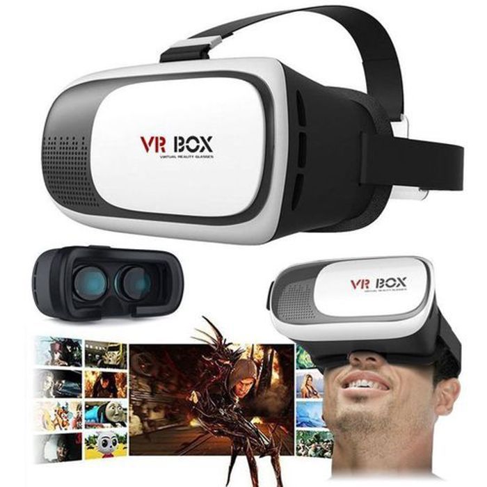 Casque de Réalité Virtuelle - VR Box - 3D - Sangles Ajustables - Lentilles Ajustables - Mousse de Protection