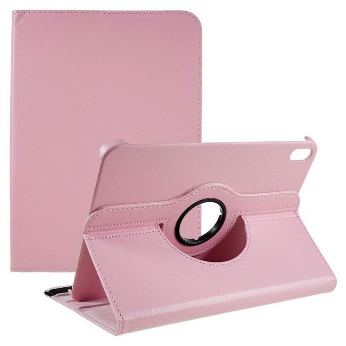 Coque iPad 10.9 - GENERIC - Cuir Rotatif 360° - Rose - Protection contre rayures - Compatible 2022-2025