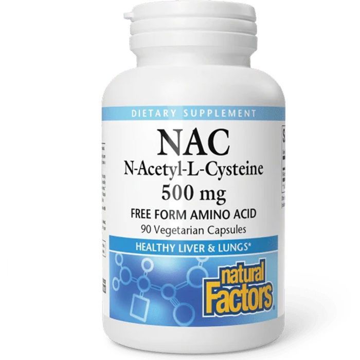 NAC 500 mg 90 Gélules – Natural Factors | N-Acétyl Cystéine | Soutien Détox & Fonction Respiratoire