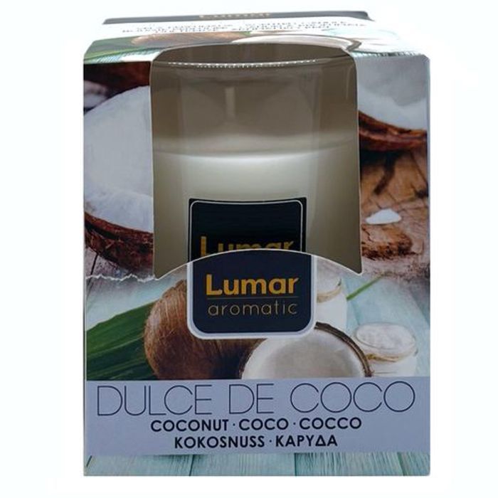 Lumar aromatic bougie parfumée – dessert coco 28h- lumar espagne