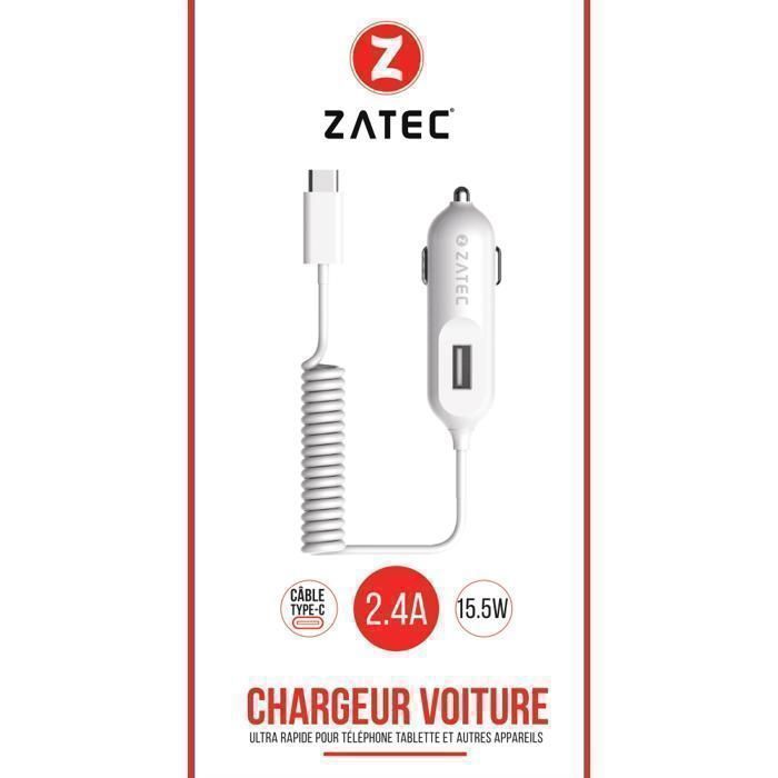 Chargeur Auto M-C13 – 2,4A avec Câble Intégré Type-C - Charge Rapide et Universelle