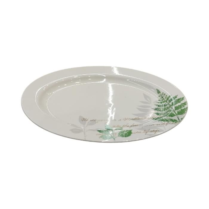 ASSIETTE PLATE OVALE EN PORCELAINE DECOREE (S) 30,5*22*