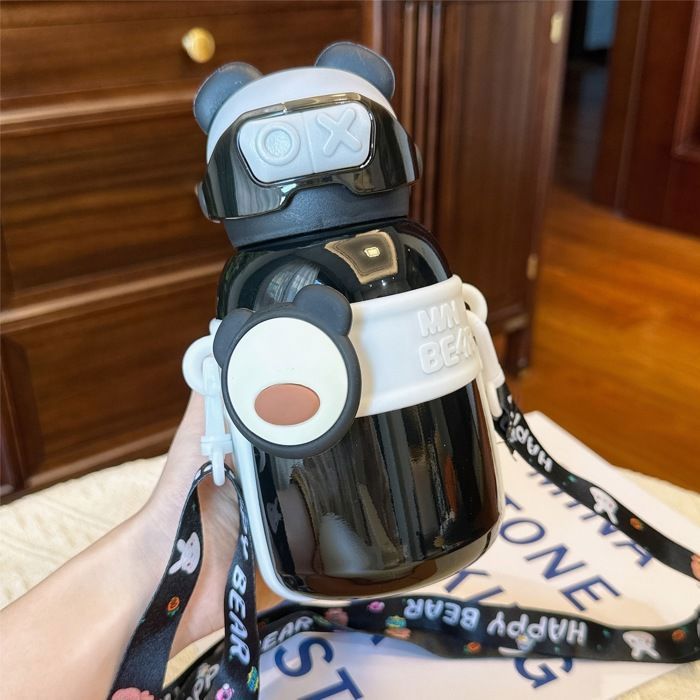 bouteille thermos pour enfants avec paille à double usage, gobelets à eau,  pour élèves de maternelle et primaire garçon et fille