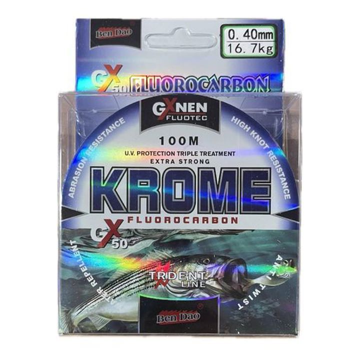 Fil de pêche fluorocarbon - GENERIC - Krome - 100M - 0.40mm - 16.7kg