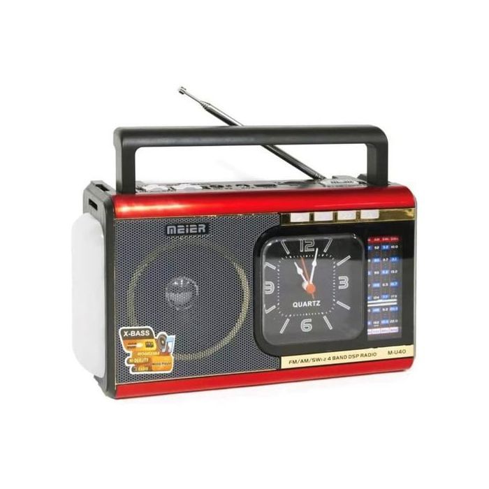 Radio portable lampe ,rechargeable,MP3,USB,SD, aux,TF,FM,AM,SW,Lampe poche et horloge