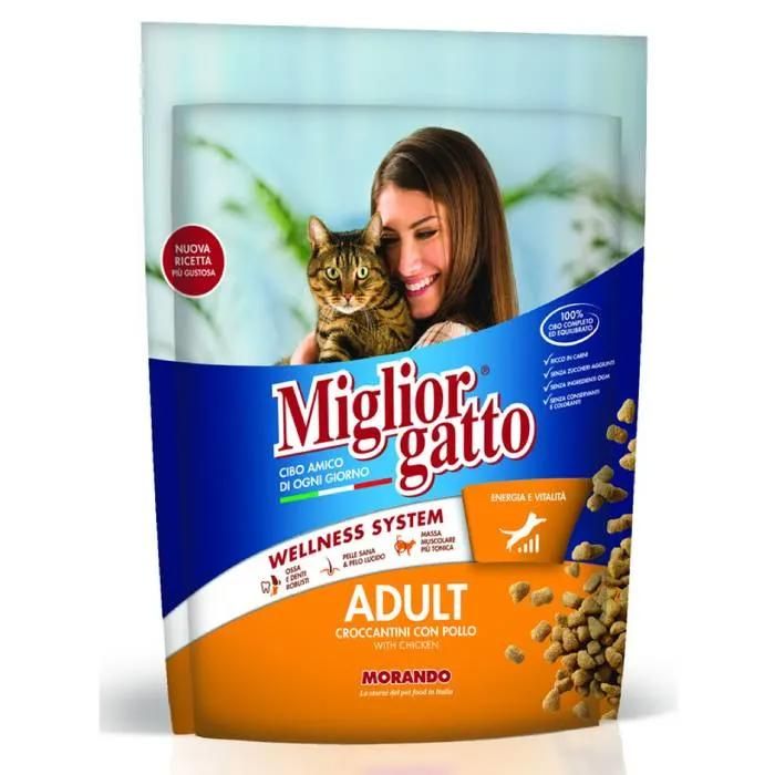 Croquettes pour chat - MORANDO - Poulet - 400g - Riche en protéines - Faciles à digérer