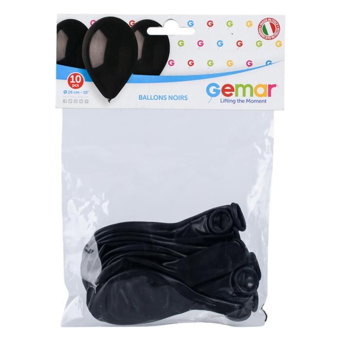 SACHET 10 BALLONS NOIRS