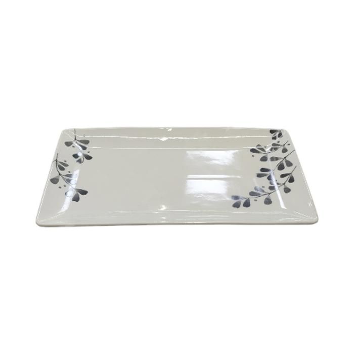 ASSIETTE PLATE RECTANGULAIRE EN PORCELAINEELAINE AVEC DECO S