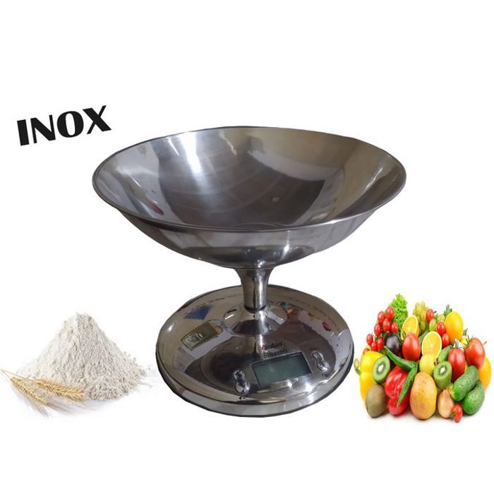 Pandiani balance de cuisine avec grand bol en inox de bon design, ustensiles de cuisine