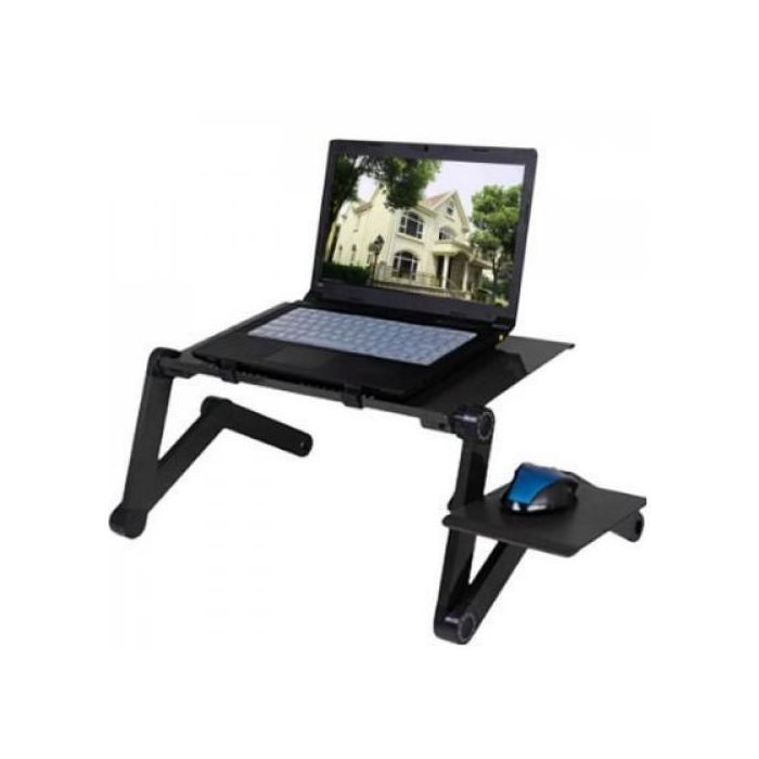 Table de pc portable 360 ° Réglable, Pliable, Support Souris, Double Ventilateur
