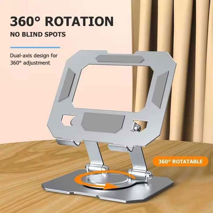 Support tablette iPad réglable 360° en alliage aluminium, pliable et refroidissant, pour tablettes 4-16 pouces MacBook