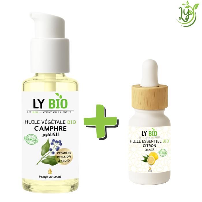 LYBIO PACK HUILE CAMPHREE 50ML - POMPE + HUILE ESSENTIEL CITRON 10ML