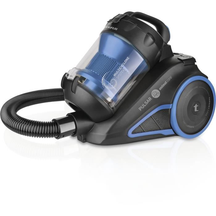 TAURUS Pulsar Animal Care Aspirateur sans sac - 800 W - Réservoir 2 L - Noir mat et bleu métallisé