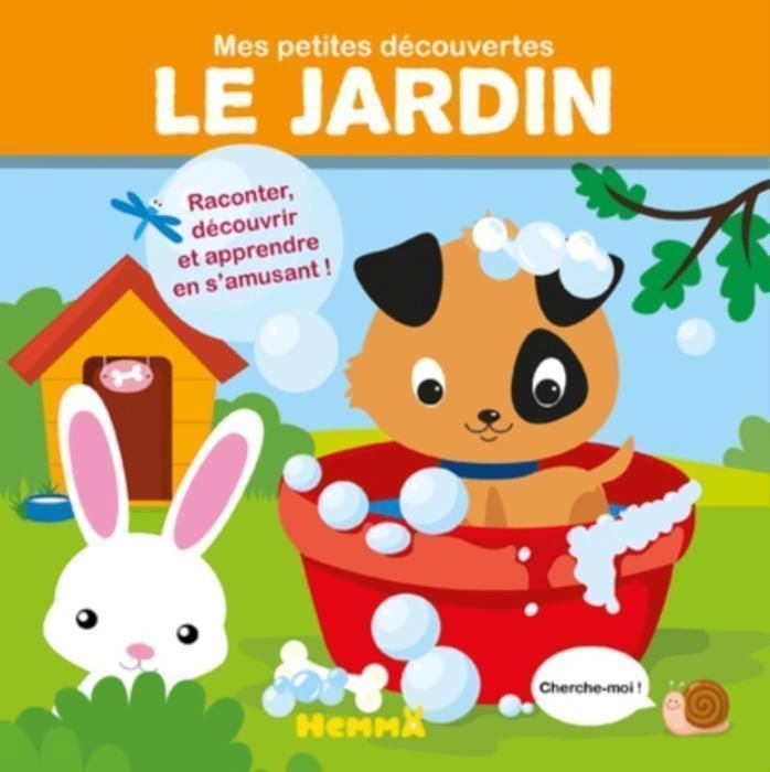 Livre cartonné - HEMMA - MES PETITES DÉCOUVERTES - Jardin - Animaux - Texte simple