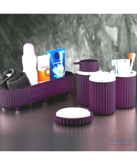 ENSEMBLE SALLE DE BAIN 5 PCS VIOLET BERLIN