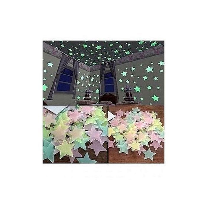 Etoiles Lumineuses Autocollantes - 200 Pièces, Fluorescentes, Décoration Fête