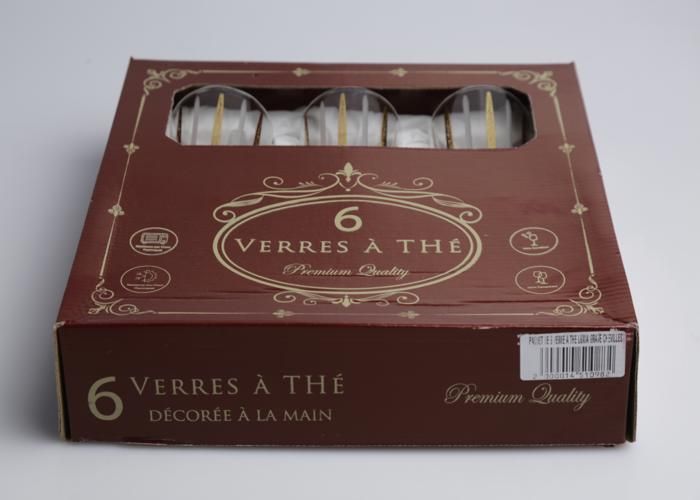 Paquet de 6 verres à thé Luxia gravé chevilles mm