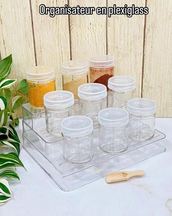 Organisateur à 3 niveaux - Transparent - Plexiglas - Rangement efficace - Design moderne - 29cm/23cm