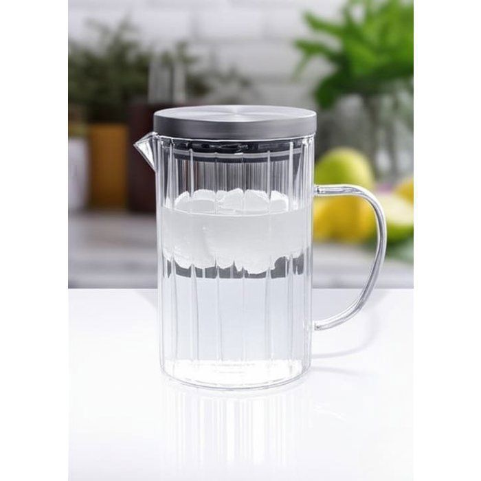 Carafe en verre - AYA HOME - 1,2L - Couvercle en acier inoxydable - Verre borosilicate - Transparent