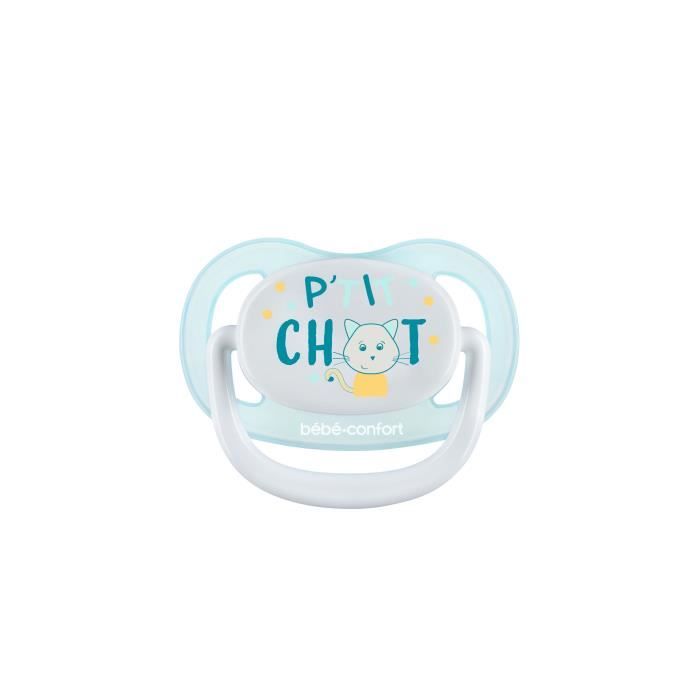 BEBE CONFORT 2 Sucettes Physio Air Confort Silicone 18/36 - Bleu & Jaune - P'tit Chat