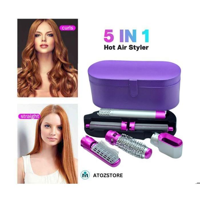 Brosse à cheveux 5 en 1, sèche-cheveux lisseur avec peigne avec boite, style à Air chaud,boite couleur aléatoir