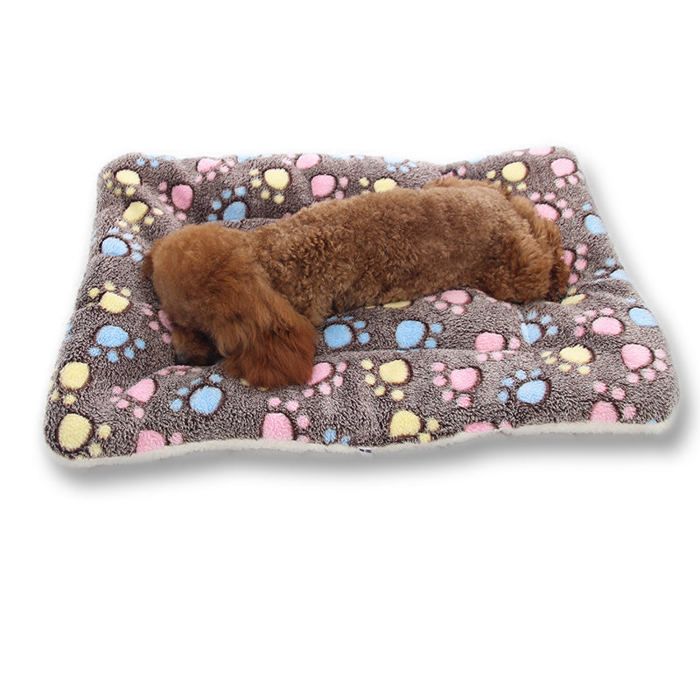 Lit Tapis pour Chien et Chat - Flanelle Épaisse - 70x50 cm - Couleur Marron - Confort Optimal