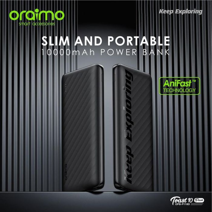 Oraimo Toast 10 Flash 10000mAh 12W Power Bank