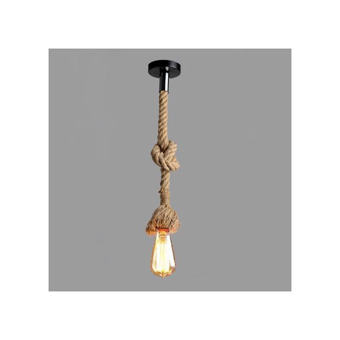 Lustre suspension vintage corde + ampoule edison e27 offerte