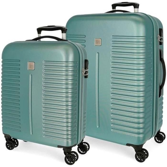 Valises TROLLEY MOVOM - Ensemble de 2 - Turquoise - Semi-rigide - Cadenas TSA - 4 roulettes
