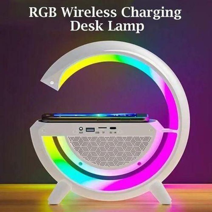 Haut-parleur Bluetooth - LED - Chargeur sans fil - Lampe de bureau - 15W - Contrôle via application