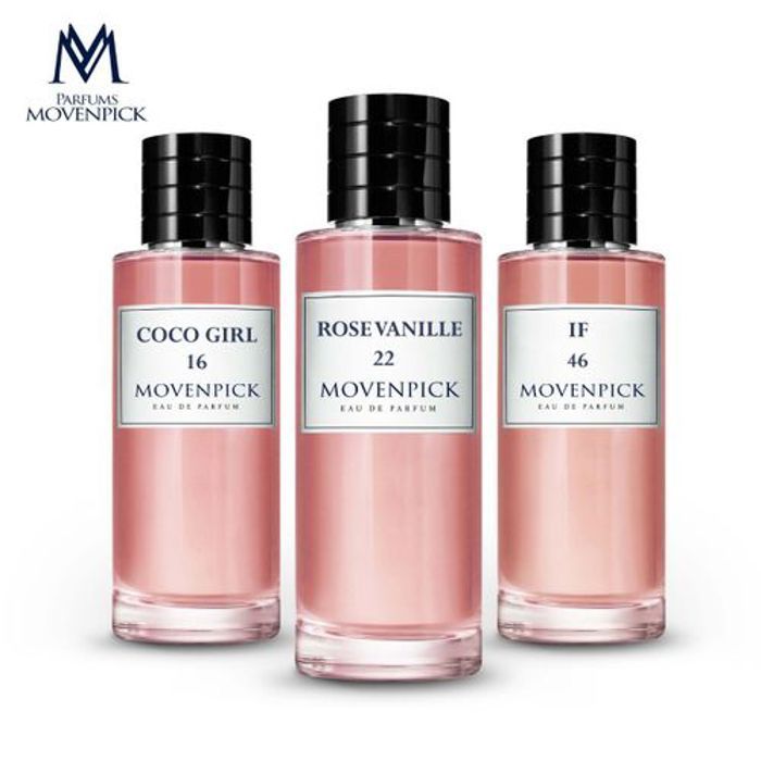 Movenpick Pack de 3 Parfums "COCO GIRL/ROSE VANILLE/IF" ( Femmes ) - 50ml