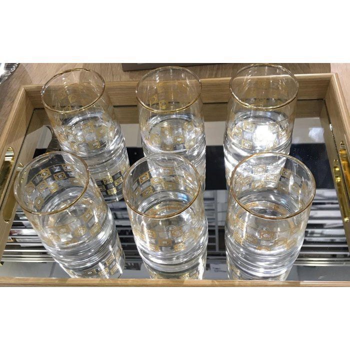 Verres transparents En cristal  - Non spécifié - Set de 6 - 260 ml - Haute qualité  - Élégance-MOTIFS ALEATOIRES
